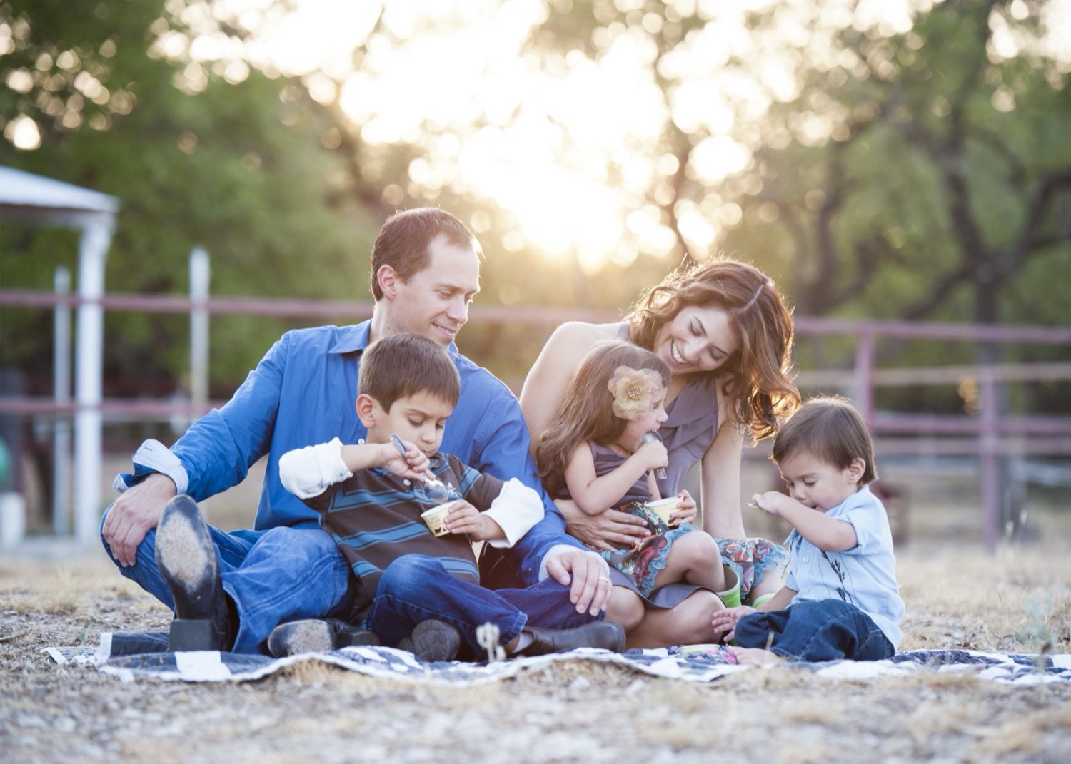 The Carter family at golden hour