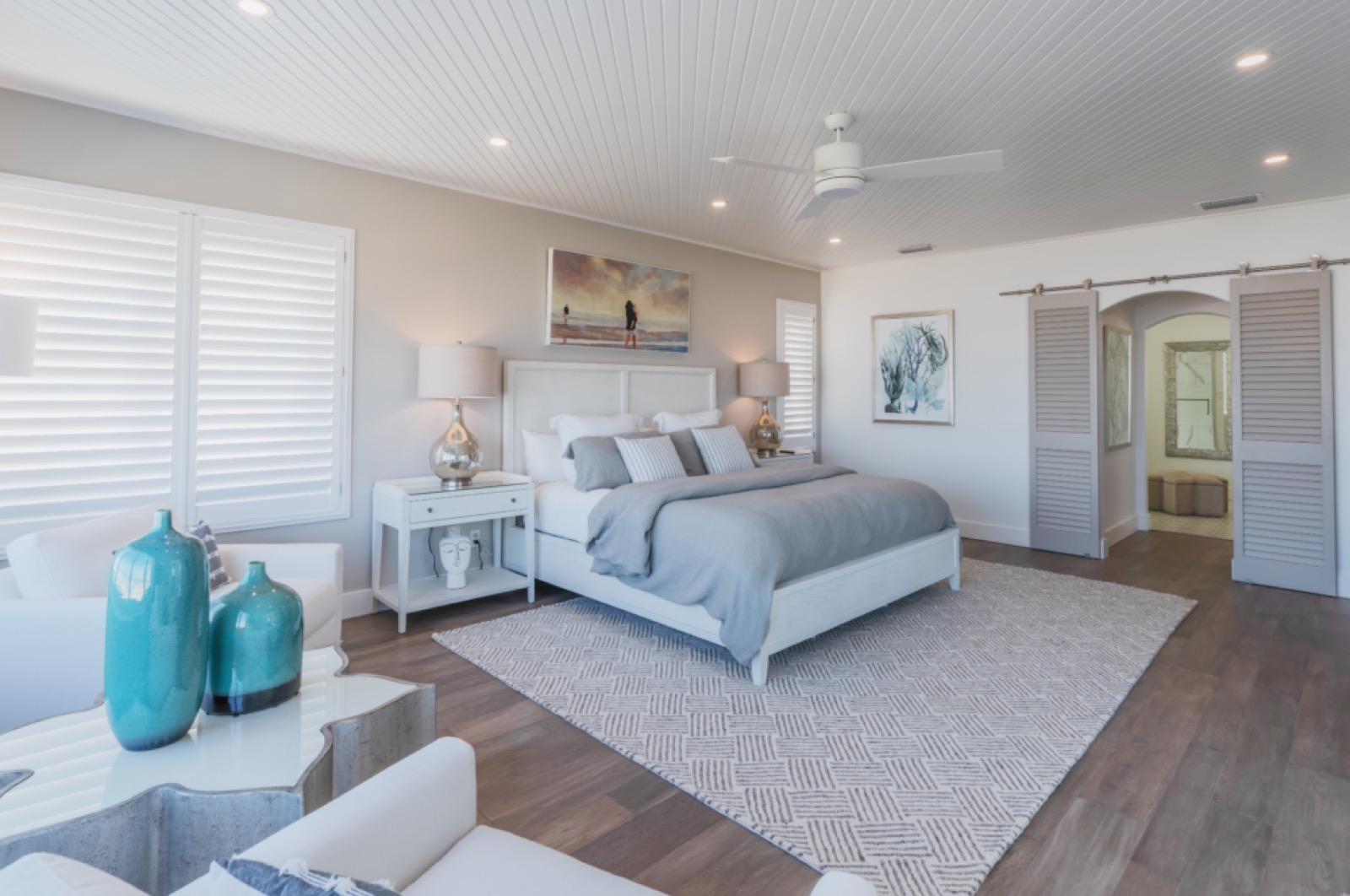 A bedroom with a Gulf view