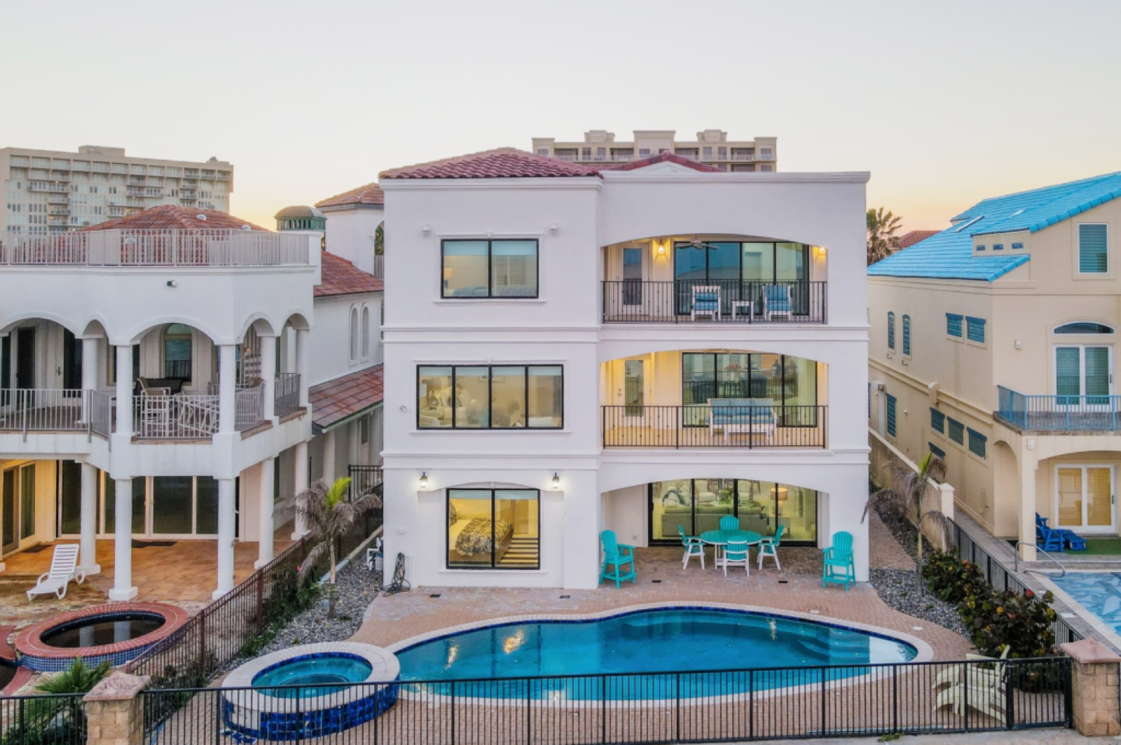The balcony overlooking the Gulf