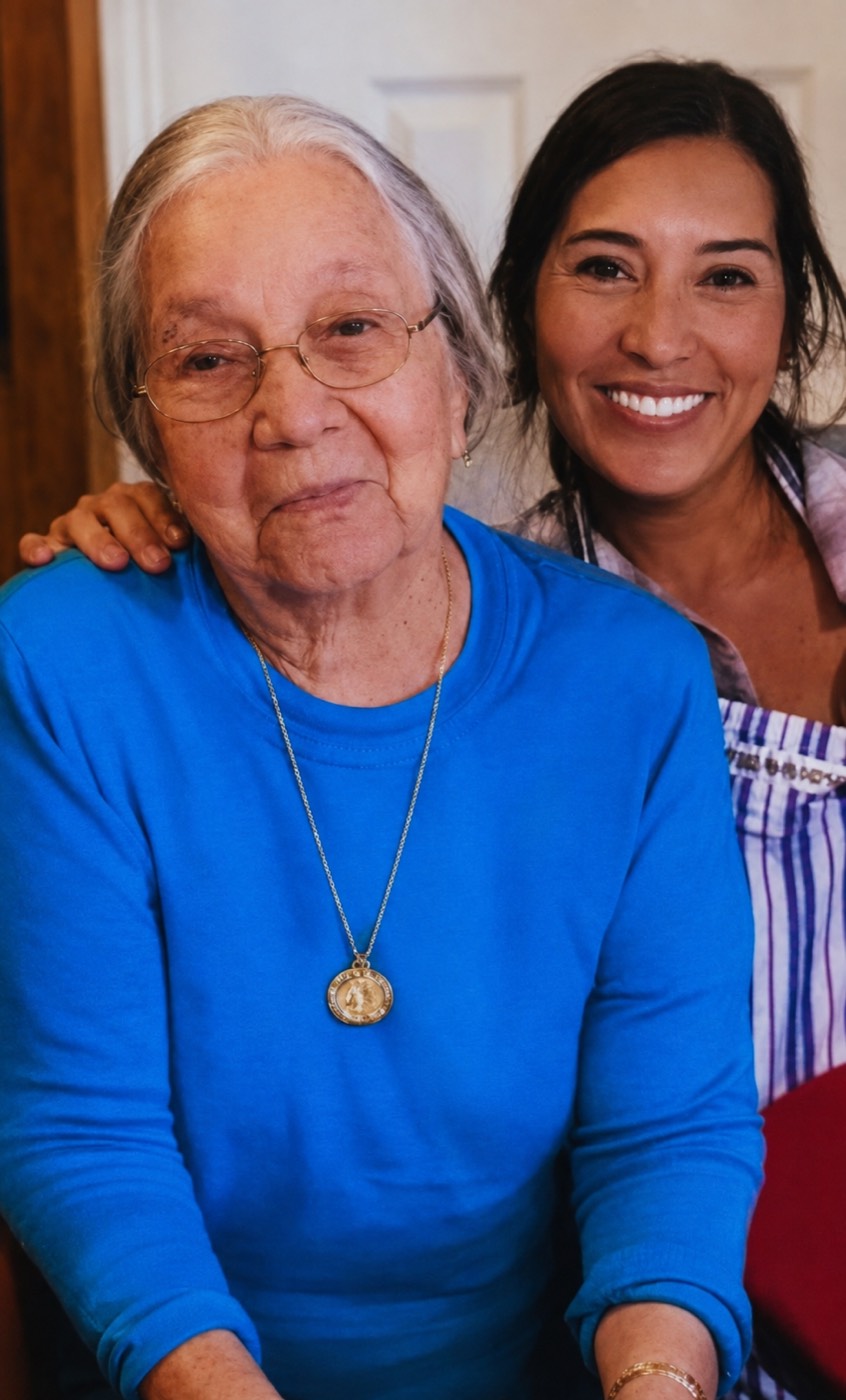 Maria with her grandmother Wela