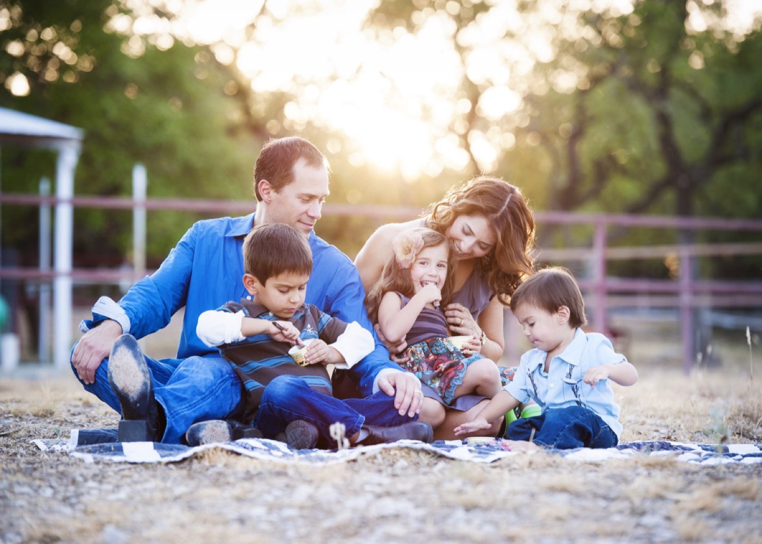 The Carter family at golden hour