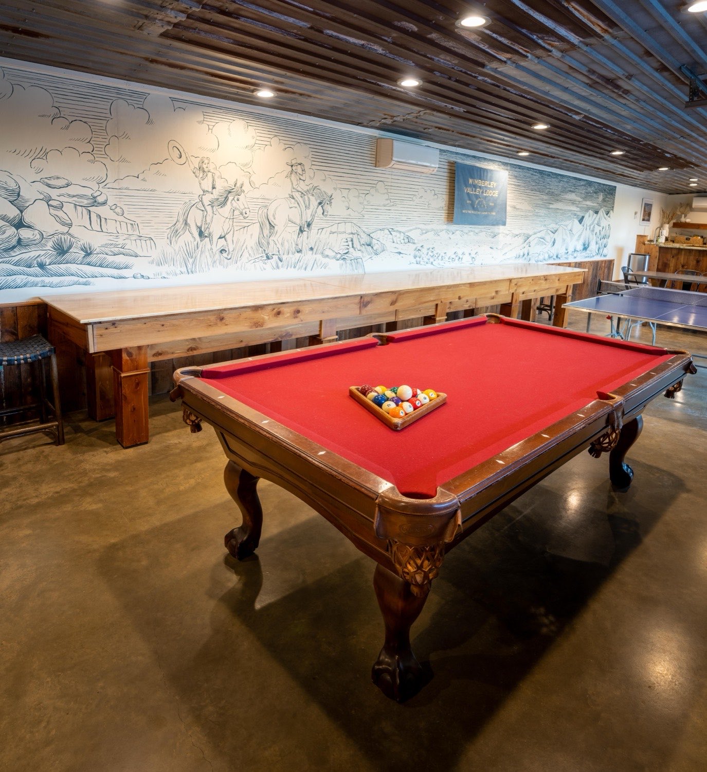 The party barn game room